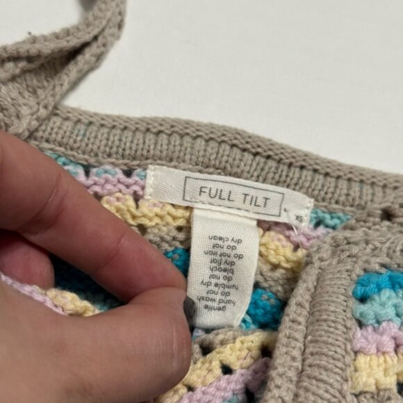 Full Tilt Multicolor Crochet Tank Top - Picture 3 of 7